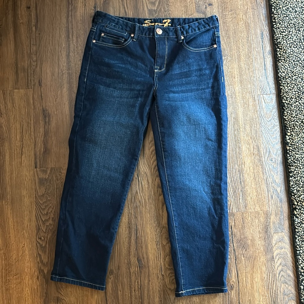 NWOT Seven7 dark wash tower straight jeans size 4